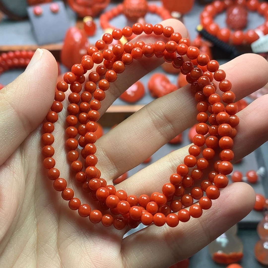 南红玛瑙1未镶嵌满色满肉柿子红多圈