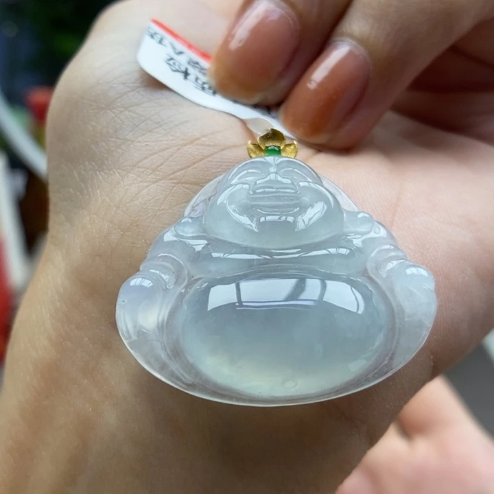 翡翠18K金镶嵌颈饰吊坠20