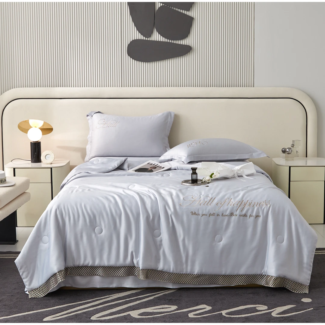 【清凉一夏】高端超柔加密莱赛尔混纺夏被-伊曼/灰