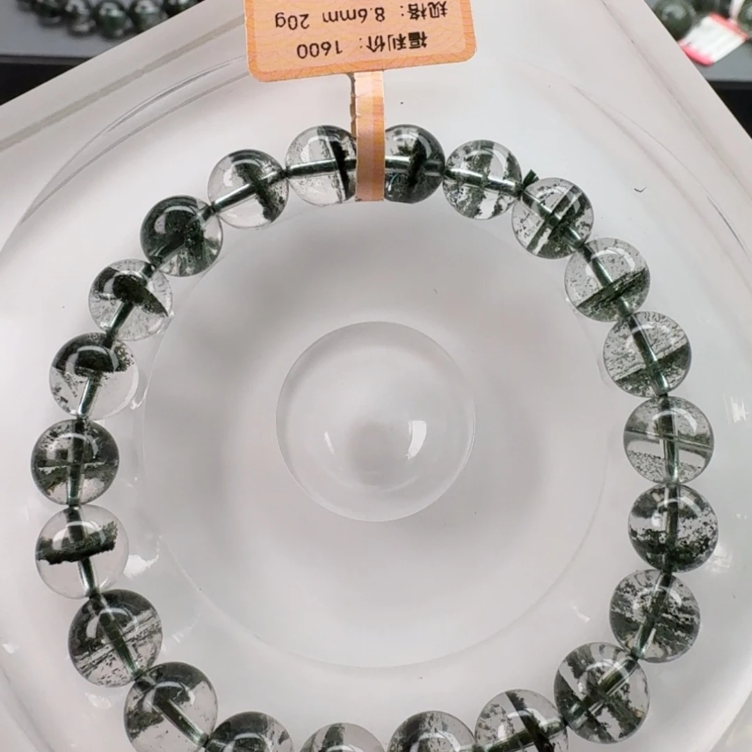 水晶手链未镶嵌天然绿幽灵