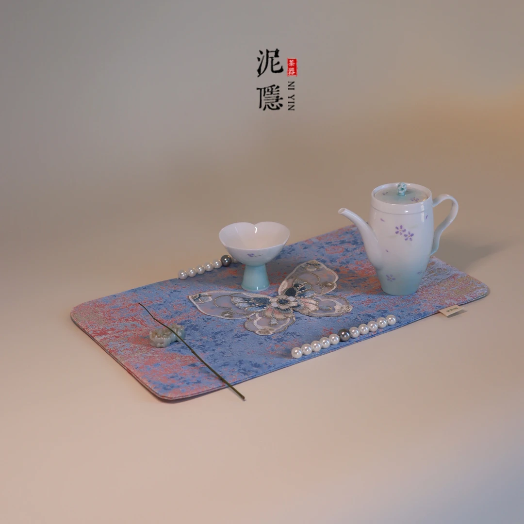 泥隐织锦布艺小型茶席桌旗桌垫新中式茶几桌布茶盘垫茶台轻奢
