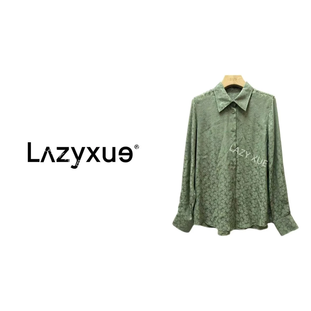 薛懒懒/轻奢丝绸翻领衬衫春夏季时尚宽松型上衣长袖衬衣 3825