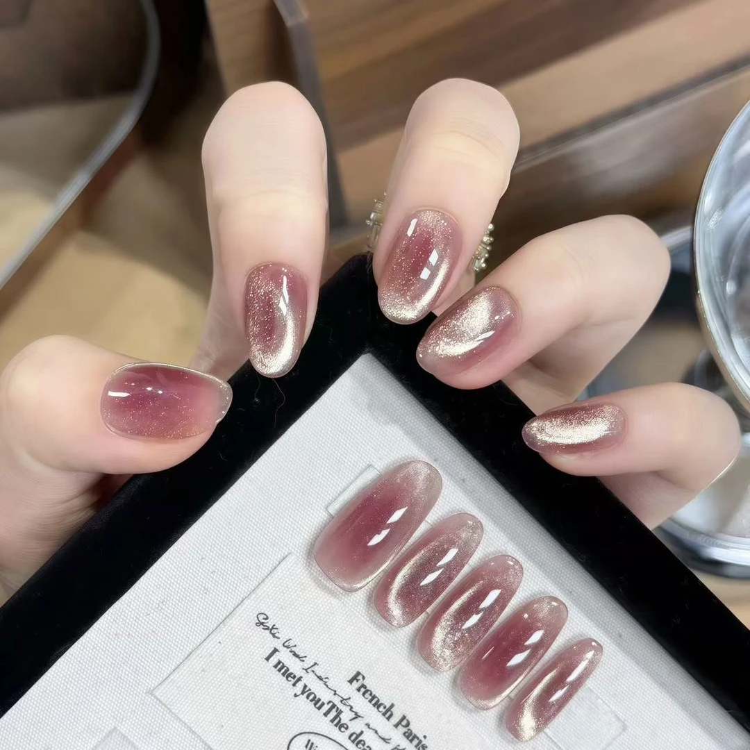 Miss Lu【火烧云】纯手工碎钻红猫眼辣妹小众穿戴甲可拆卸穿戴甲