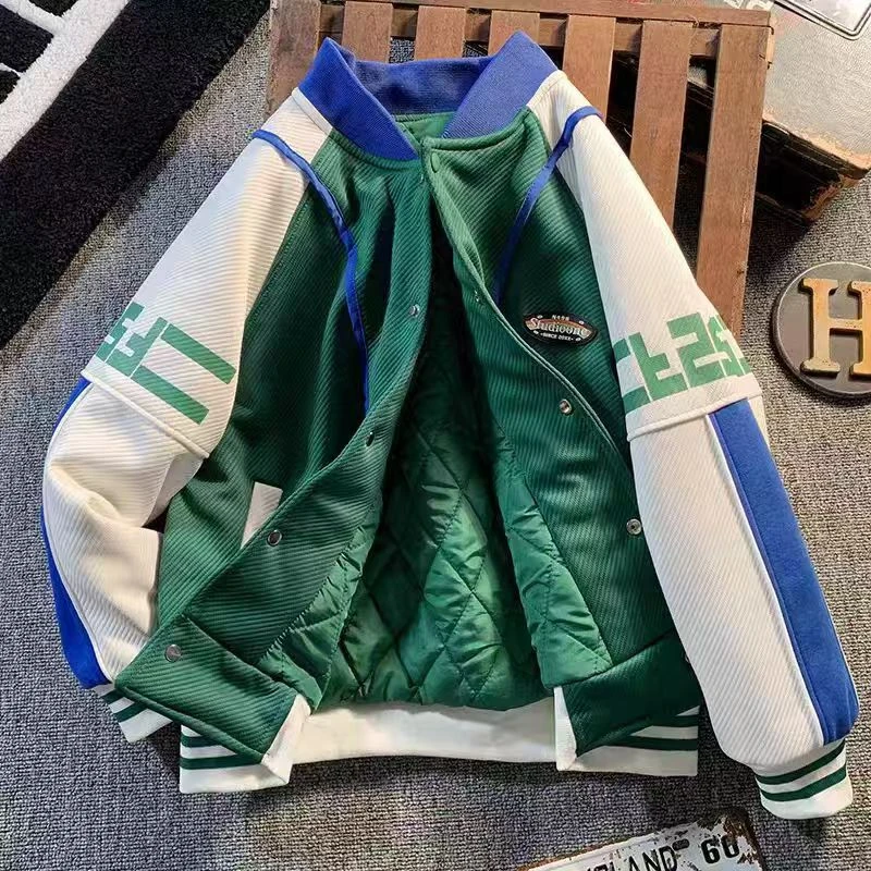 男童棒球服2025春秋新款中大童炸街男孩春季时尚拼接外套潮酷