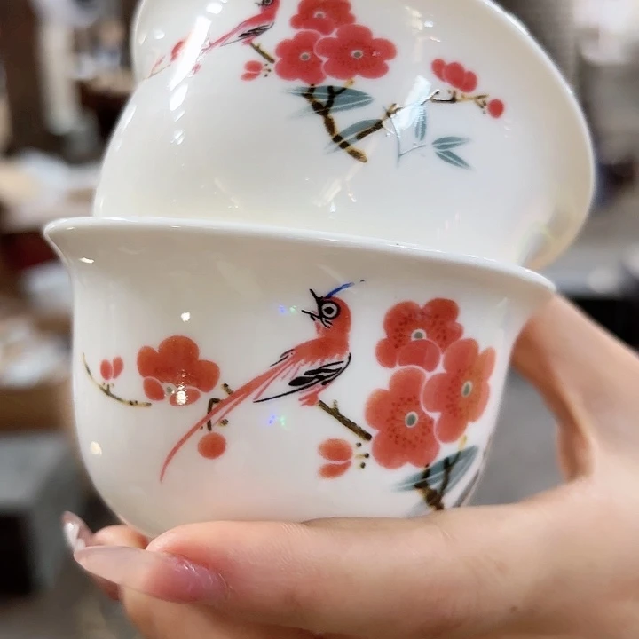 摆件景德镇高温陶瓷一对杯