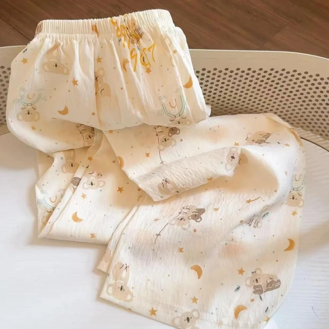 云朵棉女微弹夏季常规卡通动漫长裤睡裤休闲日系薄款夏季卡通少女