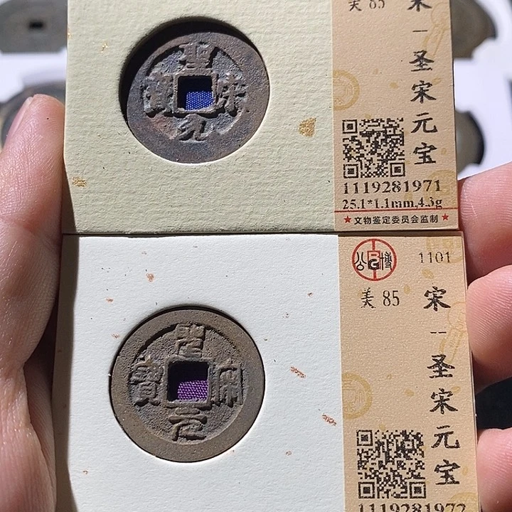 铜L公博评级85分圣宋元宝一对