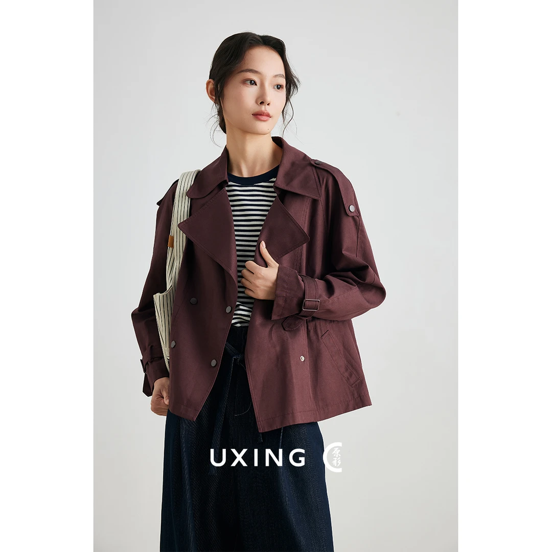 原形秋季韩版高级感小个子工装休闲短款小风衣外套百搭气质u85998