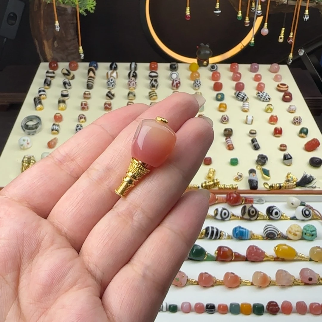 小***F玛瑙/玉髓未镶嵌单珠顶珠腰珠配饰配珠搭配