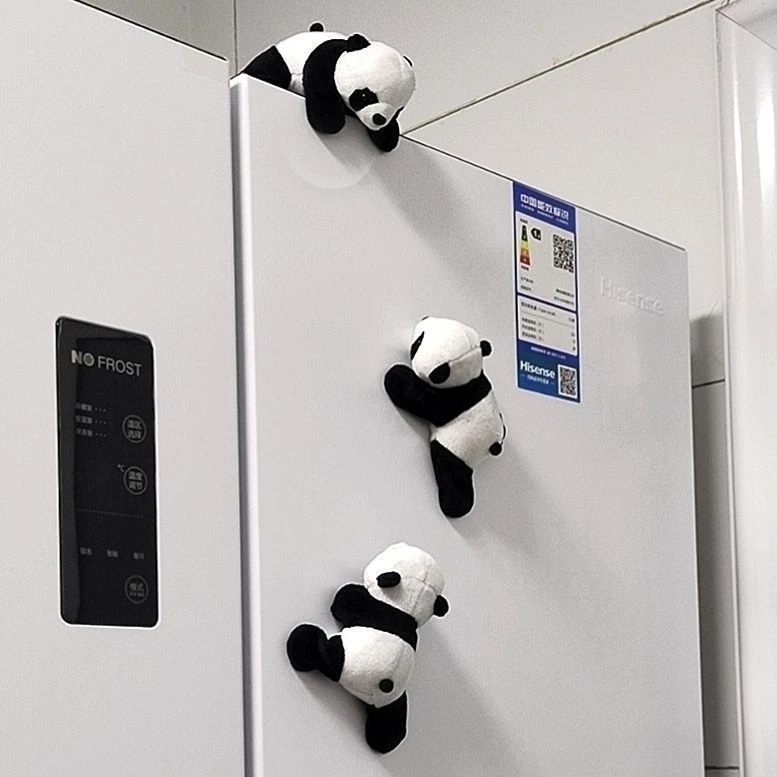 国宝熊猫磁吸毛绒公仔富贵竹冰箱装饰文创玩具礼物成都纪念磁吸式