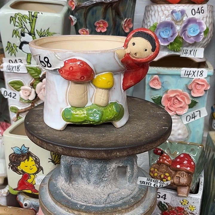 紫砂花盆粗陶材质多肉花盆