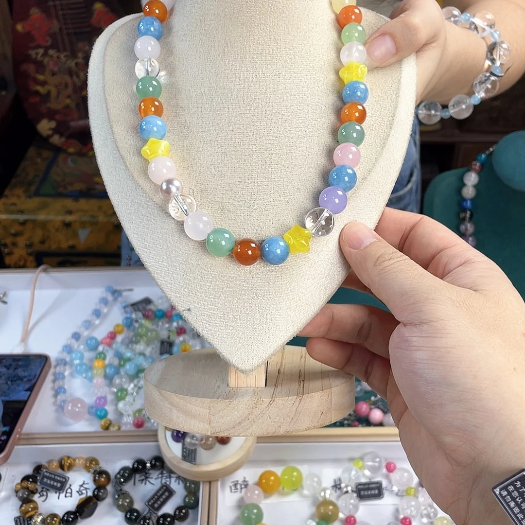 水晶手链银S925镀金镶嵌