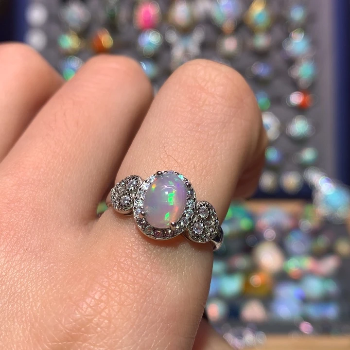 银S925镶嵌欧泊戒指款式