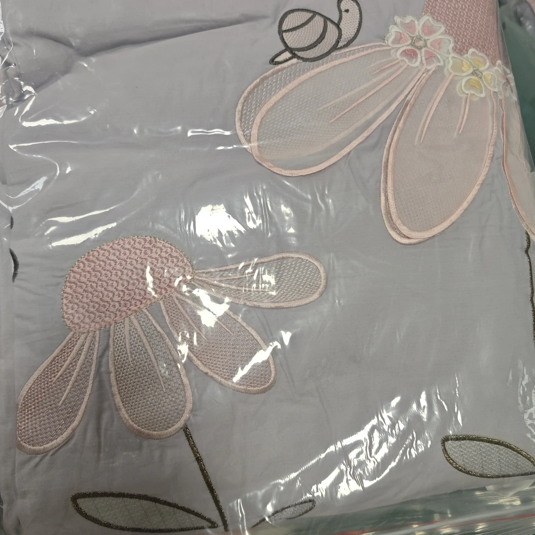 床品套件95%粉色淡紫色四件套透气全棉水洗棉