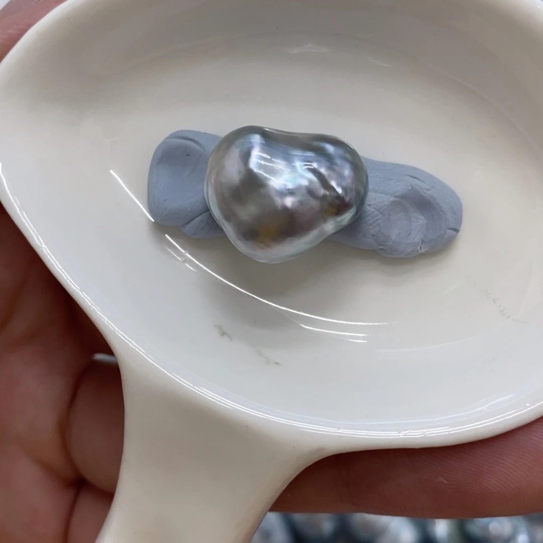 裸珠海水珍珠蓝雪贵族单珠14.3