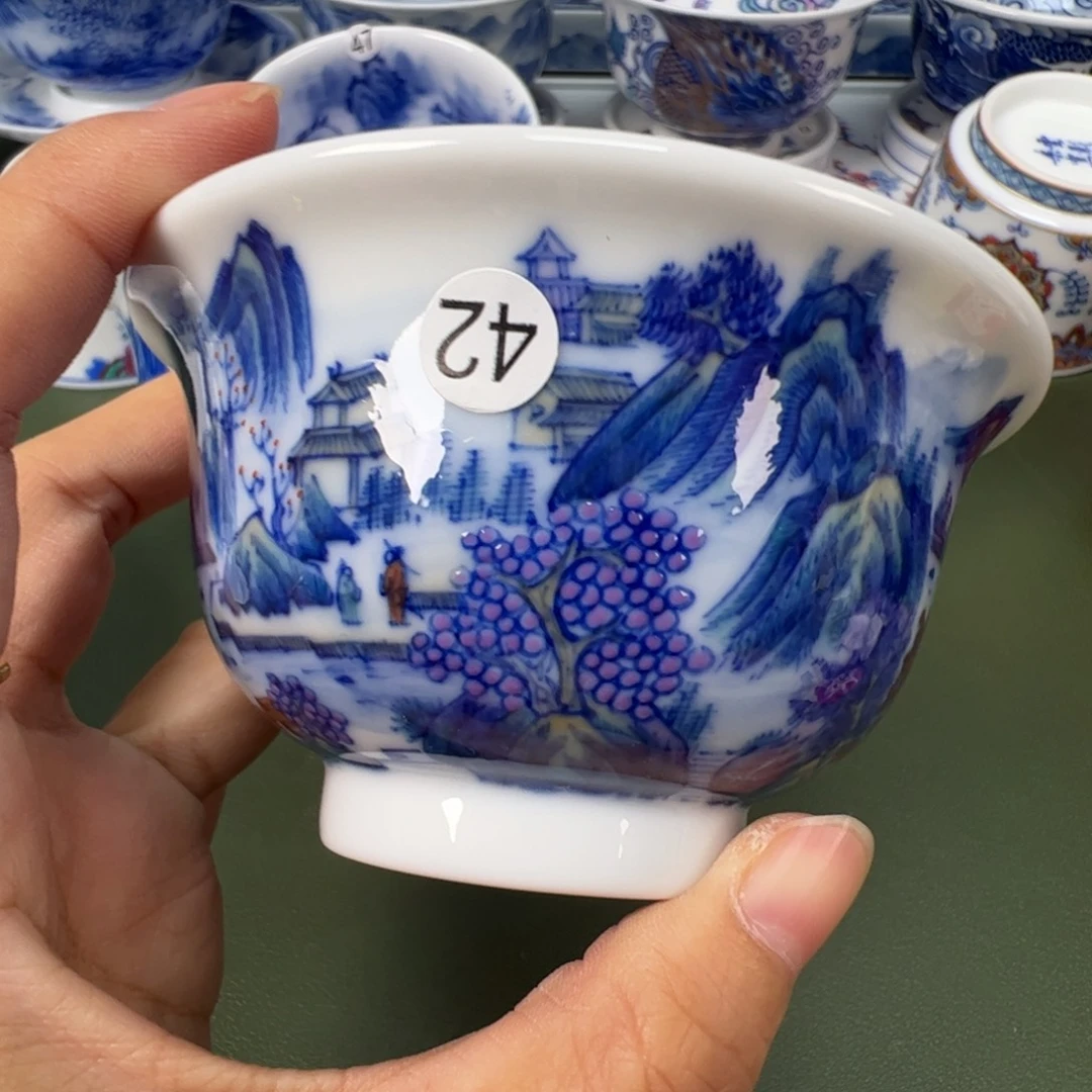 陶瓷景德镇纯手工纯手绘茶具木木42