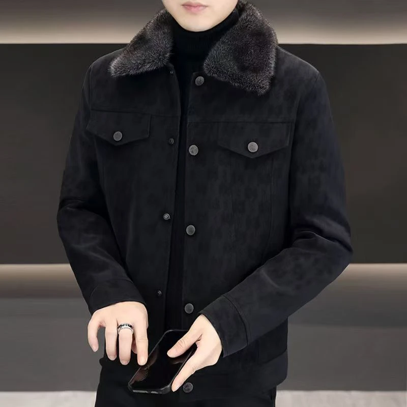 【董总福利】秋冬高档翻领加绒加厚皮衣——332