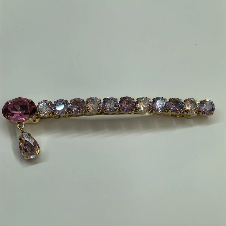 日韩高级感发夹百搭重工时尚轻奢边夹一字夹精致满钻