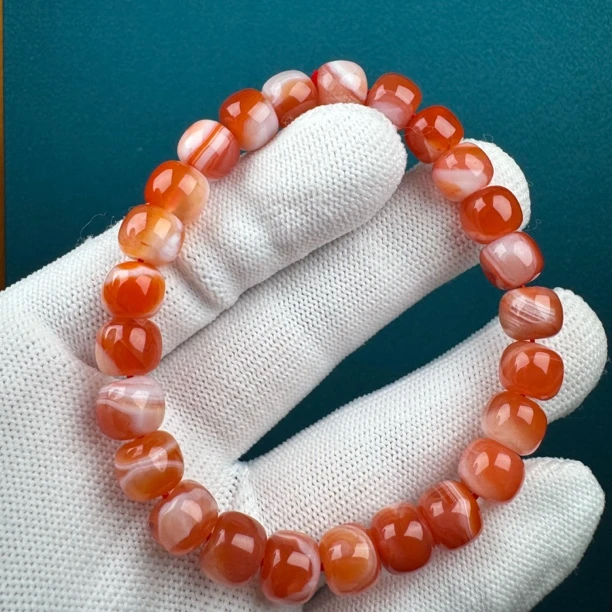 P3703【瑕疵】天然南红 手串8+mm支持复检假一罚十