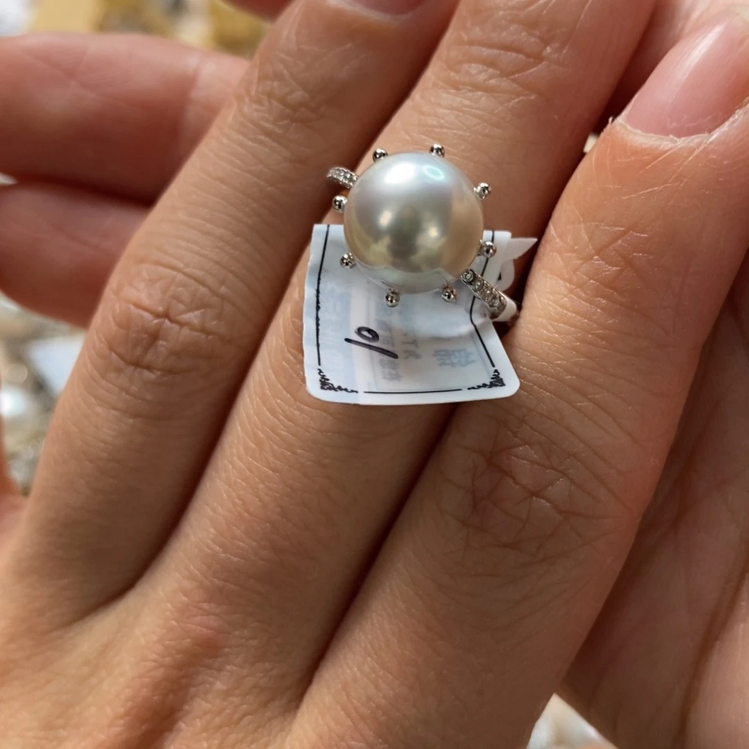 海水珍珠戒指银S925镶嵌