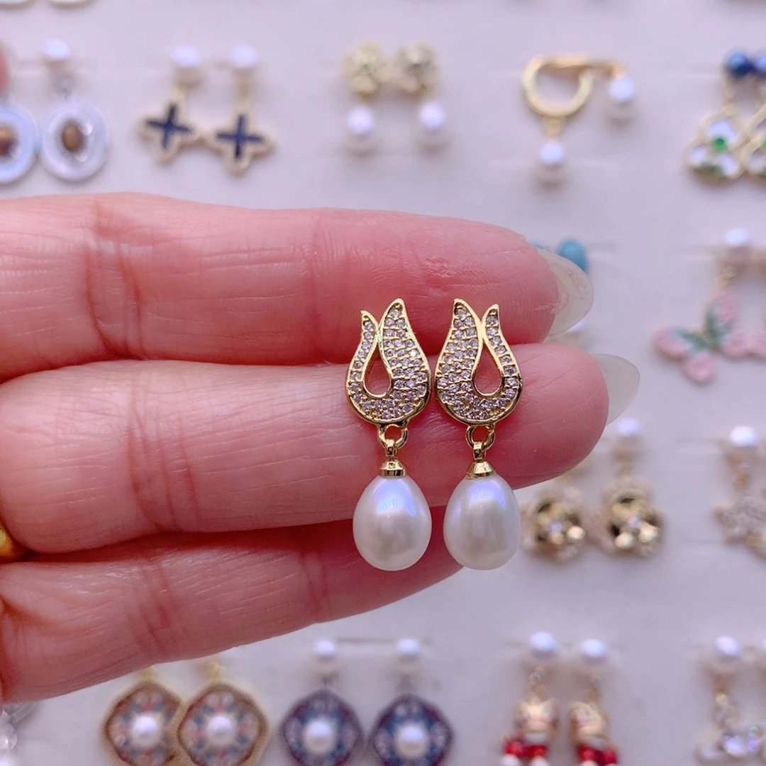 耳饰合金淡水珍珠