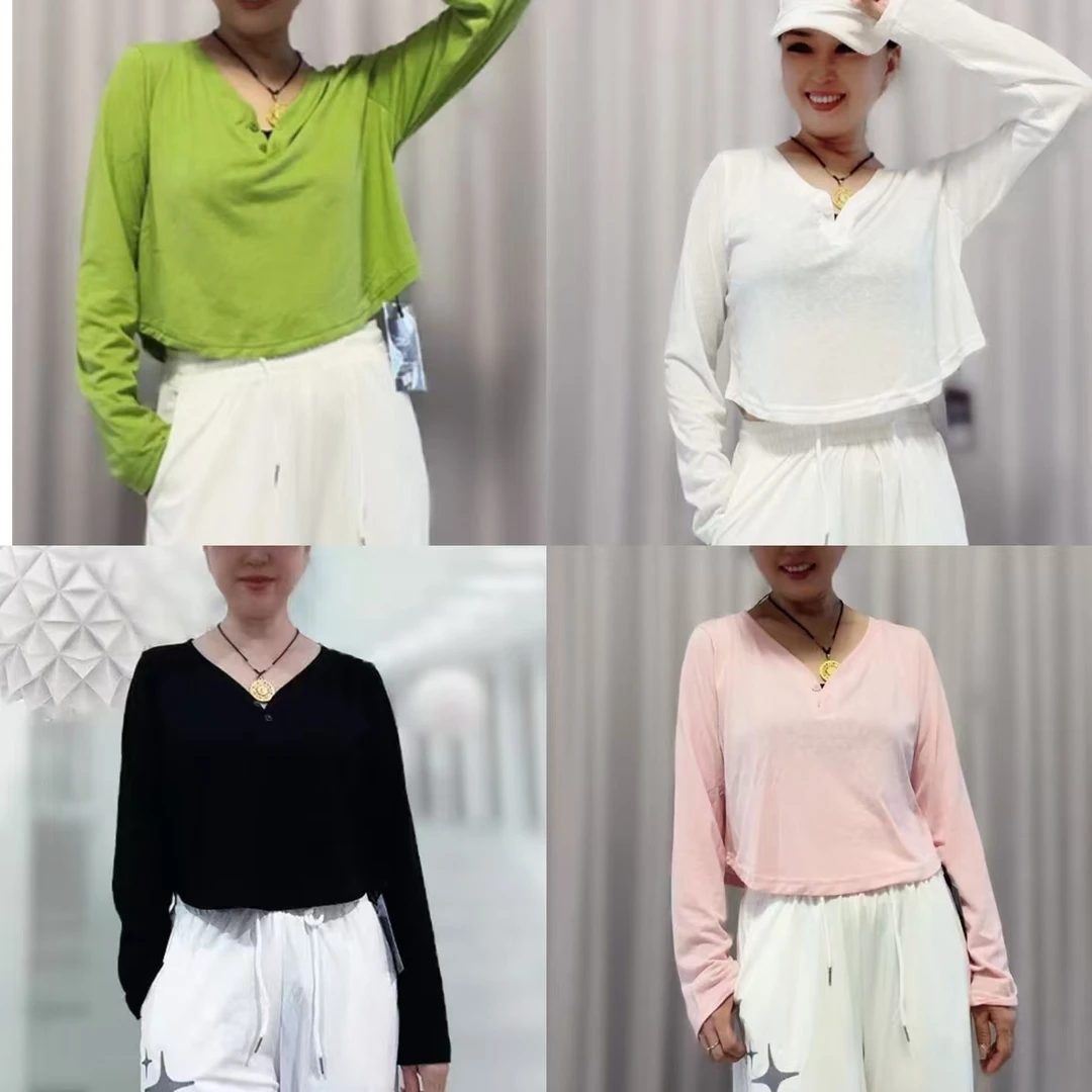 秋季新款长袖雪花棉韩版短款T恤修身显瘦时尚百搭上衣广场舞5075