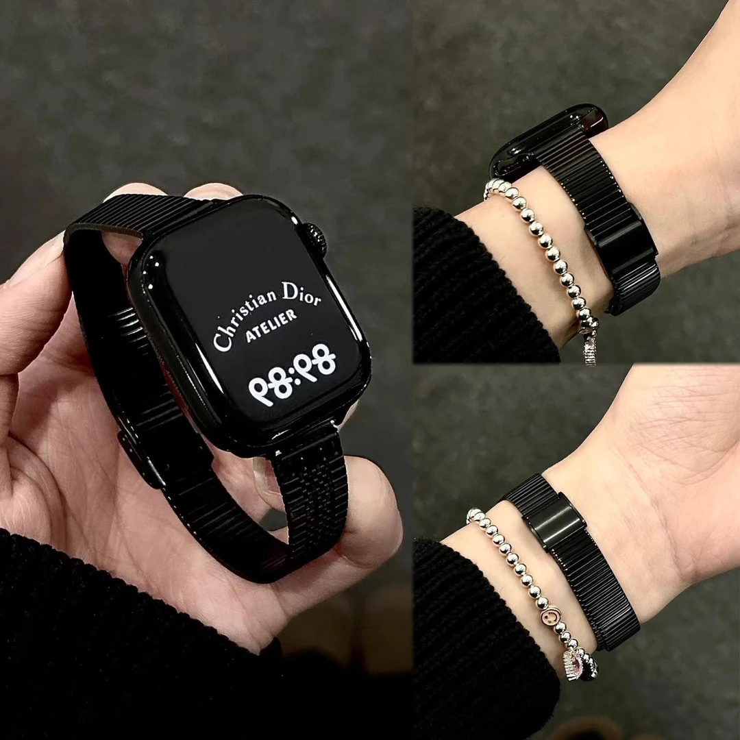 适用小米手环9pro新款一珠红米watch6/5修身4高级感8pro金属腕带