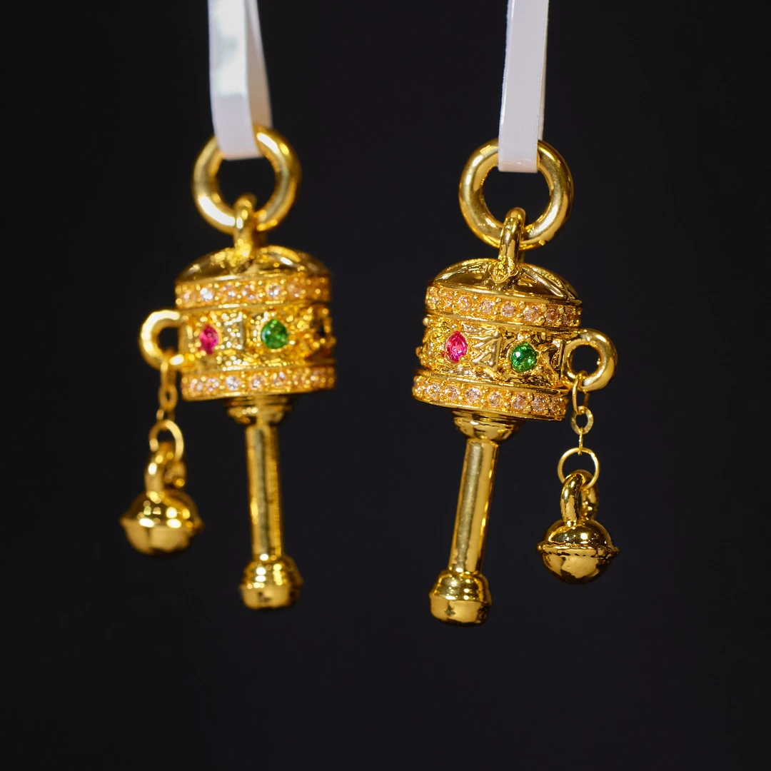 【歪歪】（素金）铃铛锁吊坠*18K金镶嵌（多样性发一）XB-J6952