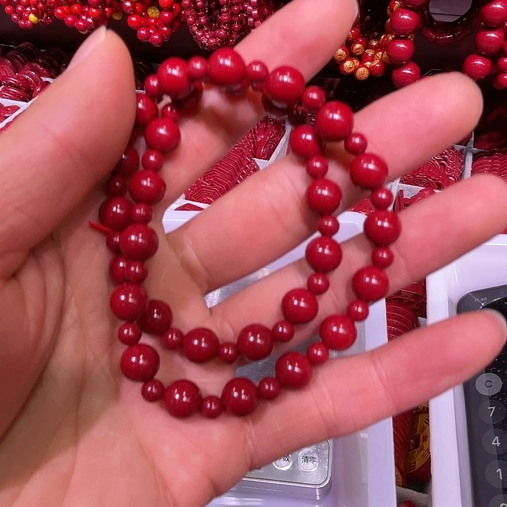 天然辰砂紫金砂8毫米5毫米搭配手链2圈