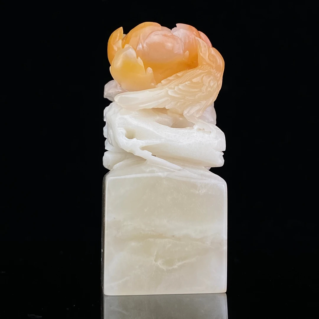 寿山石 二号矿丨花好月圆 印章  /盛和 126.855g