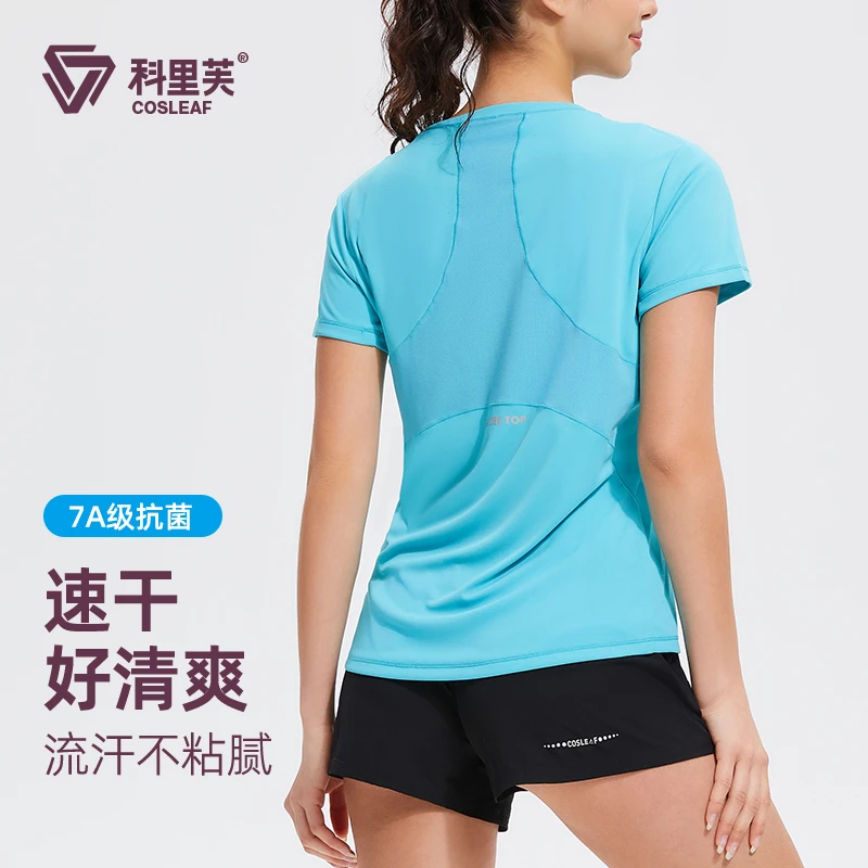 【断码福利】科里芙夏季拼网速干透气跑步短袖男女同款运动服