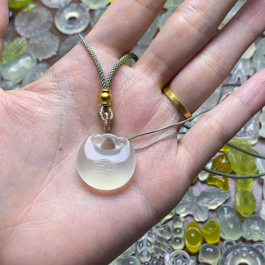 蛇纹石玉合金颈饰