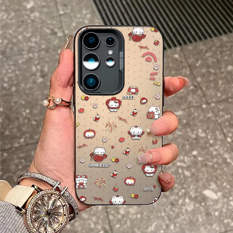 锦鲤猫咪适用三星s30手机壳s25新款s24磨砂彩银S23fe防摔s22外壳