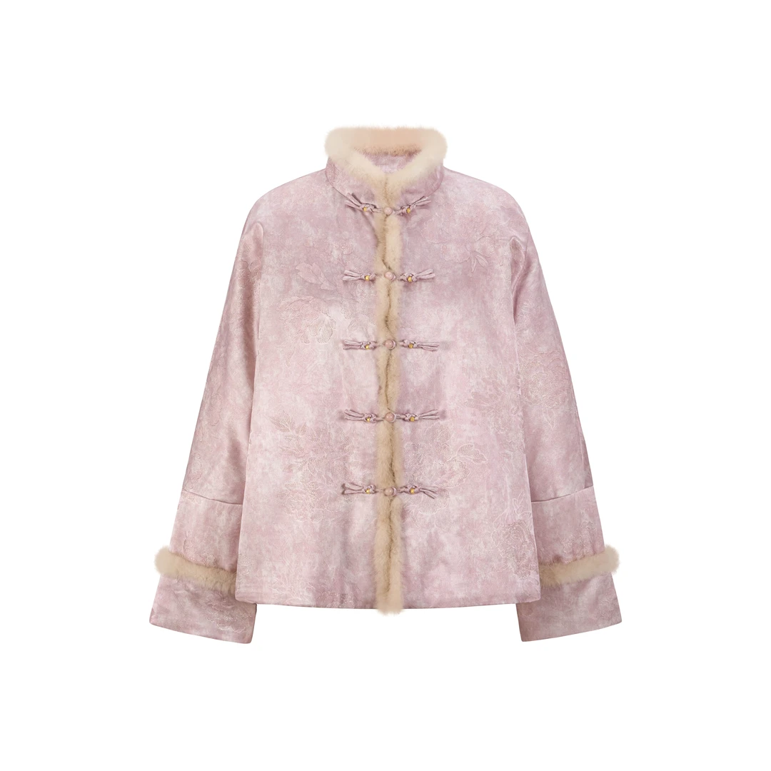 莨西子【星妍】新中式保暖轻奢桑蚕丝棉衣小众通勤百搭时尚棉服新款