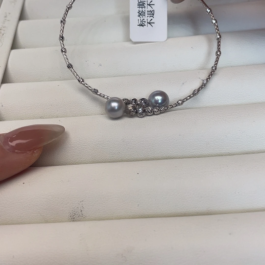 手绳海水珍珠银S925镶嵌