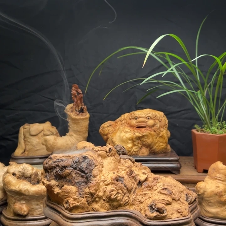 八***空荔枝木荔枝木香炉随形摆件