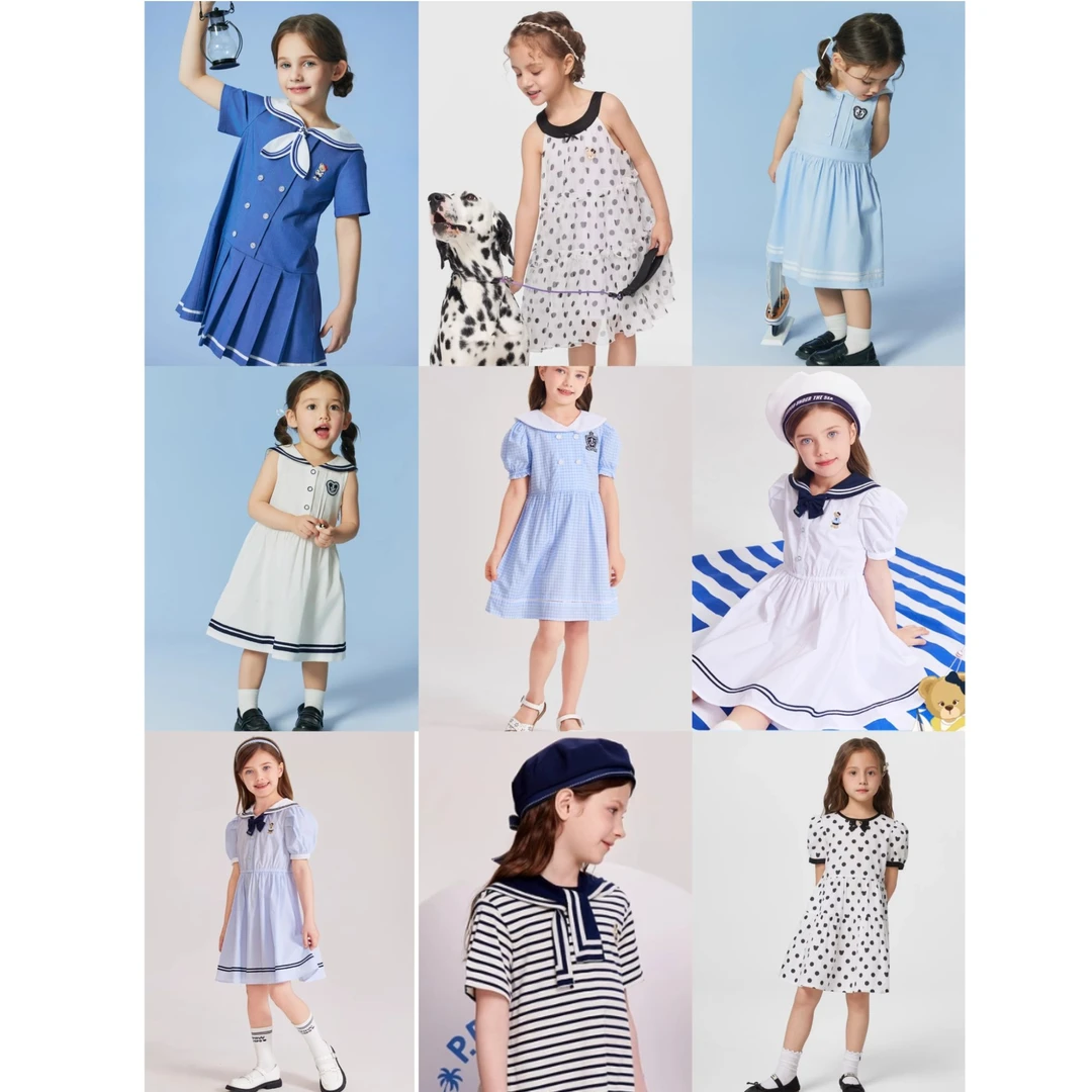 PAWINPAW小熊童装大宝2海军学院风连衣裙合集