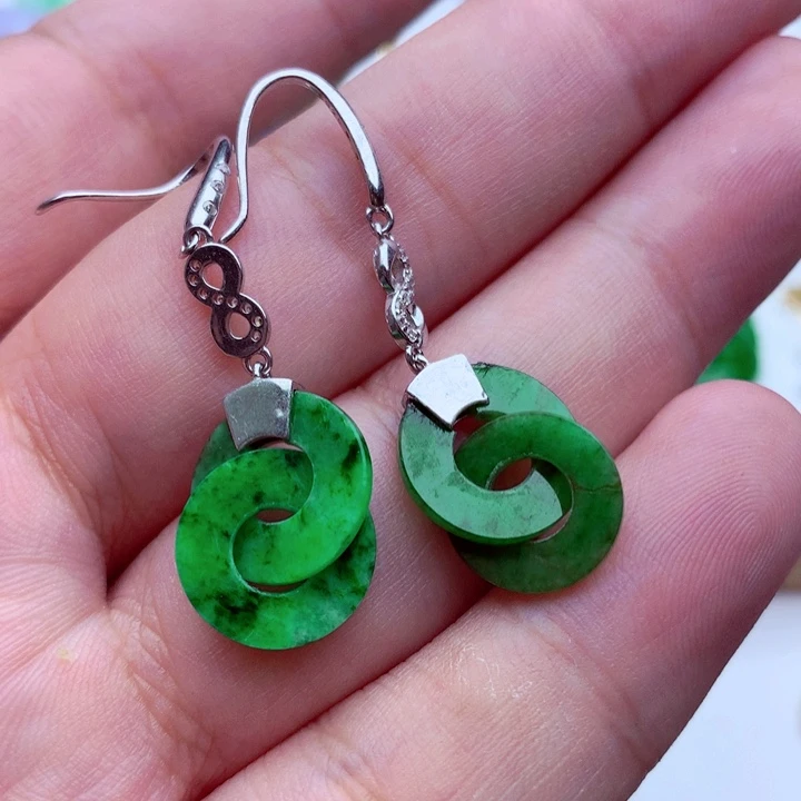 翡翠未镶嵌耳饰耳饰