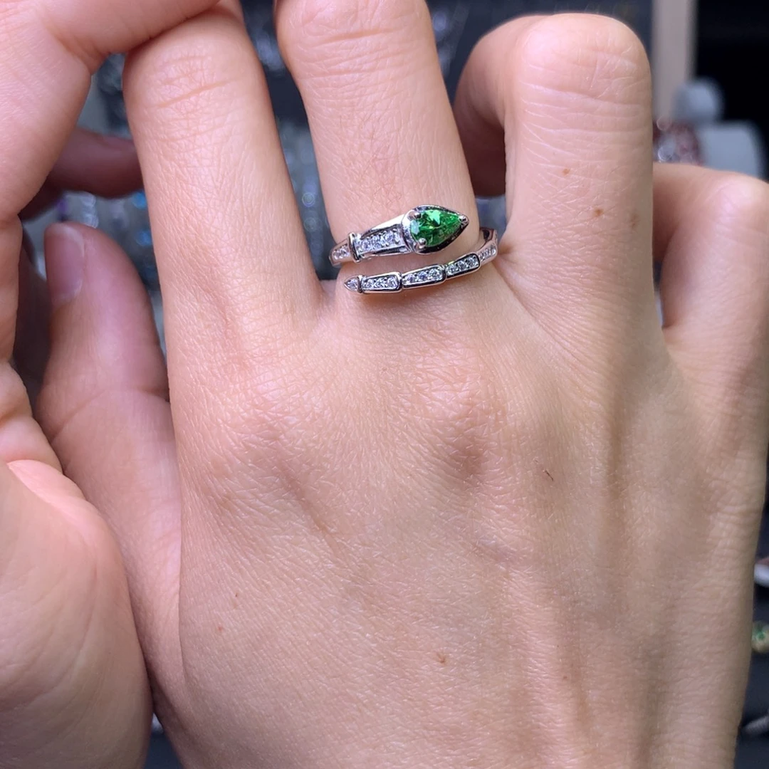 石榴石（沙弗莱）戒指银S925镶嵌