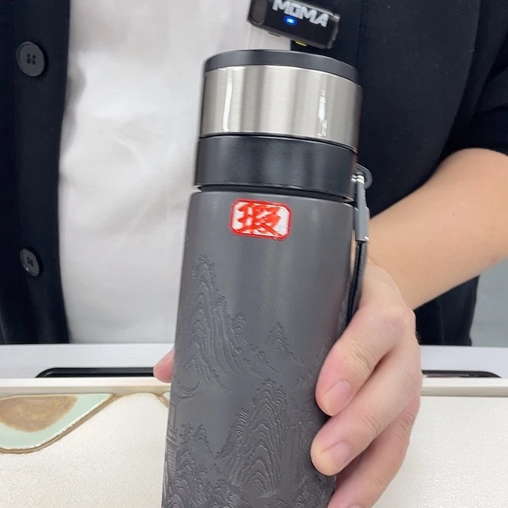 茶杯紫砂微瑕石黄双层大容量车载杯