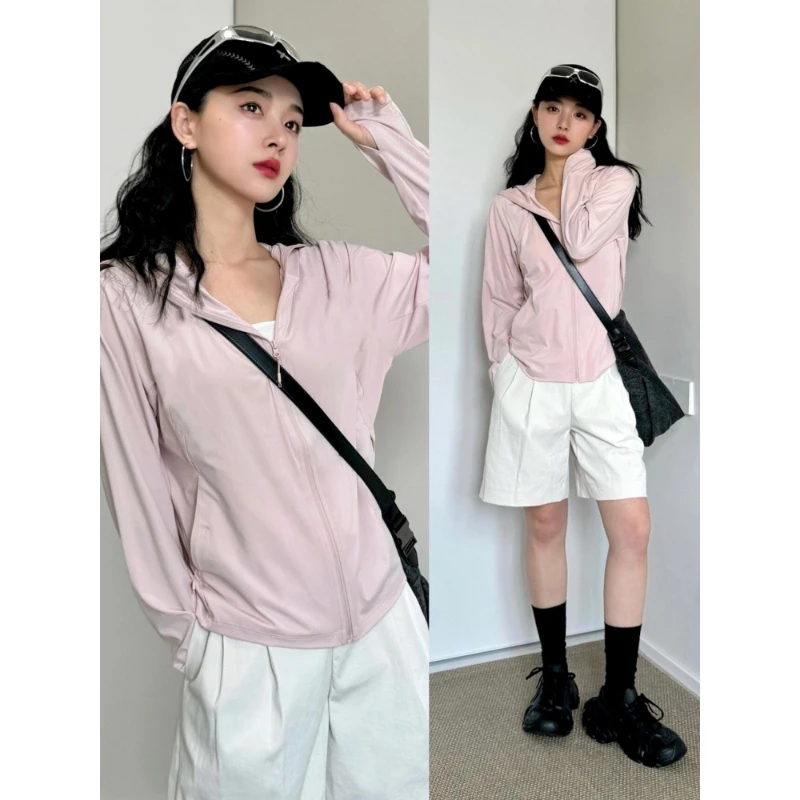 防晒衣女2025新款UPF50+夏季防紫外线冰丝冰感薄款户外小个子外套