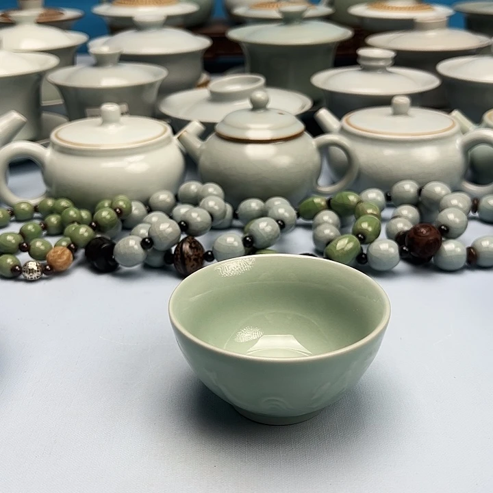杯翠绿釉鸡缸杯原矿原釉原产地