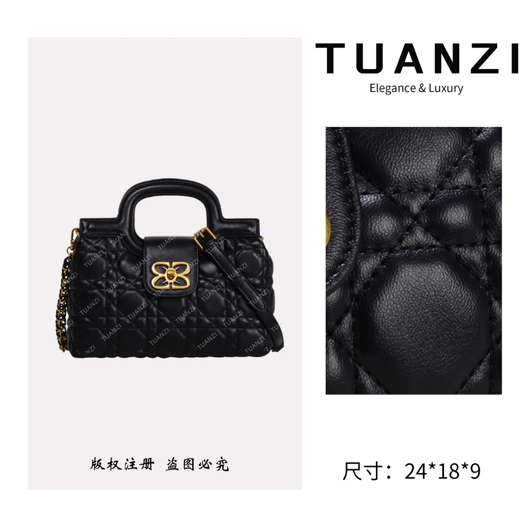 TUANZI『高端玩家』秋冬新款24cm原创设计斜跨包 GQ-81731-黑色