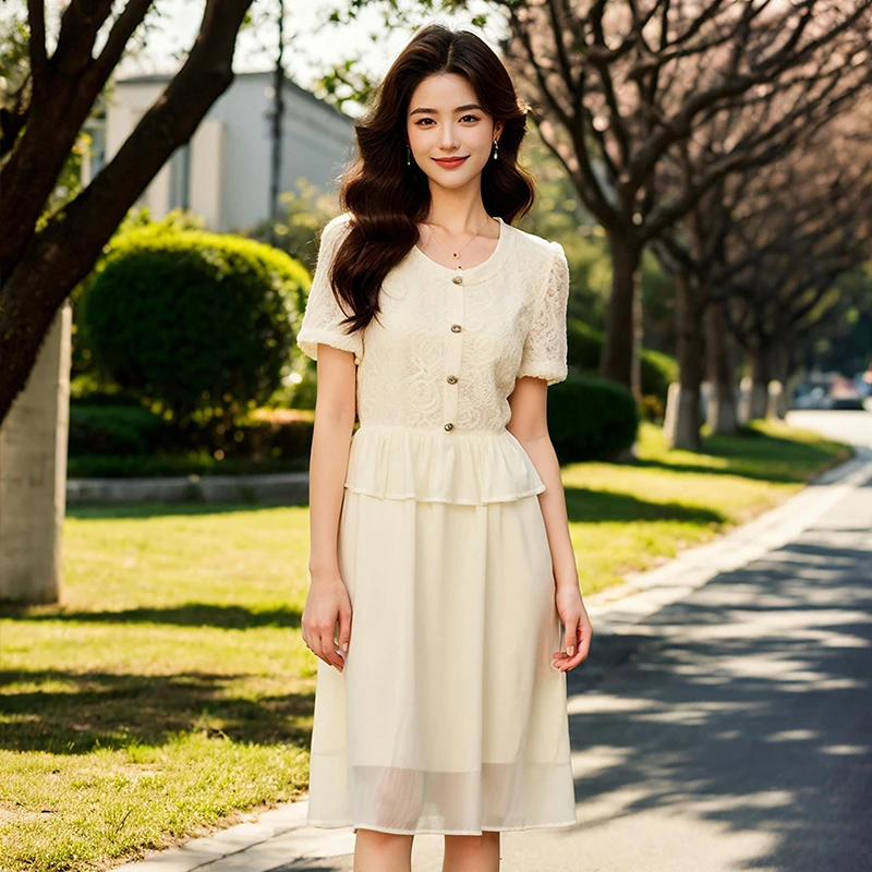 奢姿【告白气球】大码女装2025夏季时尚连衣裙胖妹妹气质减龄裙子