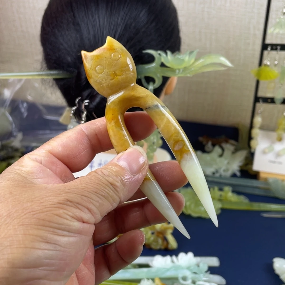 未镶嵌蛇纹石玉发饰