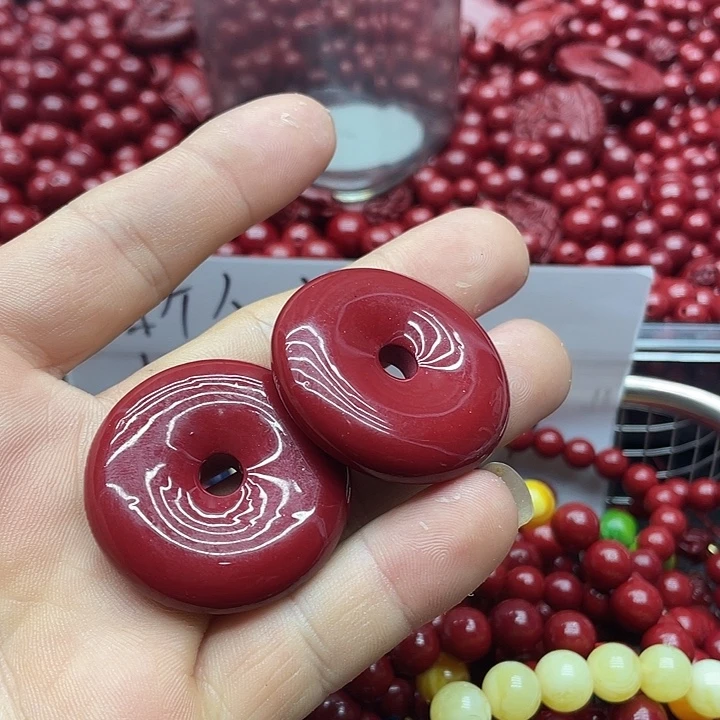 天然辰砂朱砂平安扣