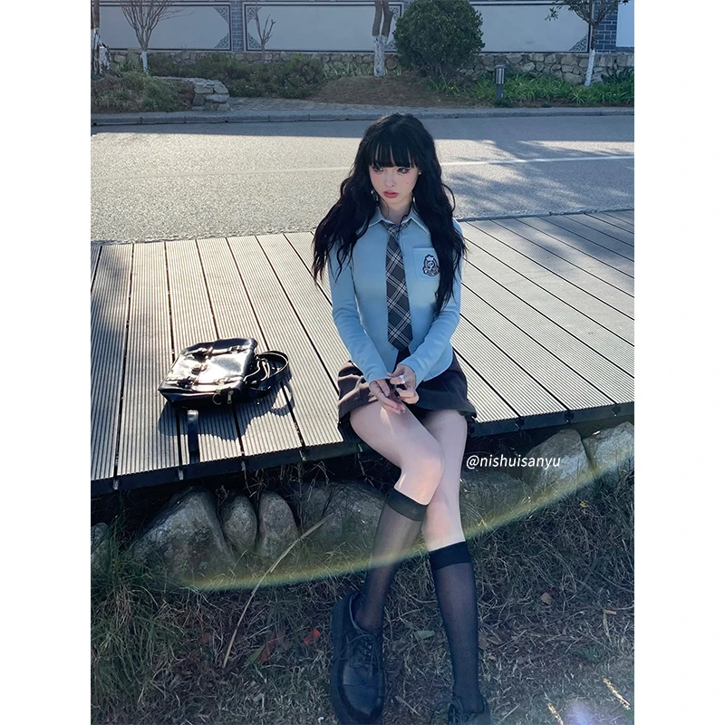 溺水三鱼【高丽学姐】春季时尚学院风休闲衬衫小众上衣