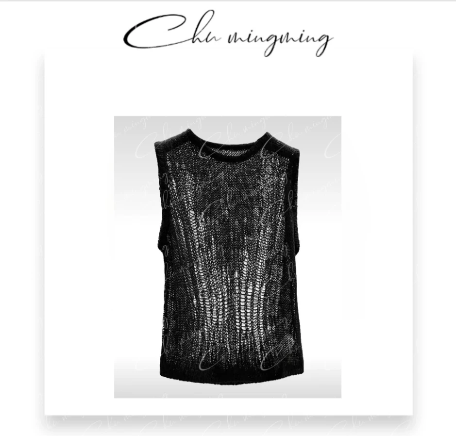 【CHU/2025SSNEW】原创设计 网眼镂空上衣RO36