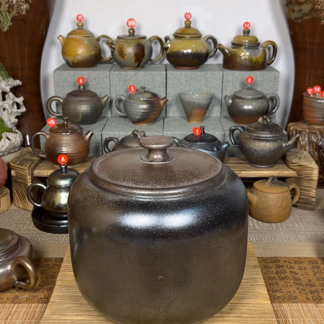 壶建水紫陶紫泥柴烧醒茶罐200g