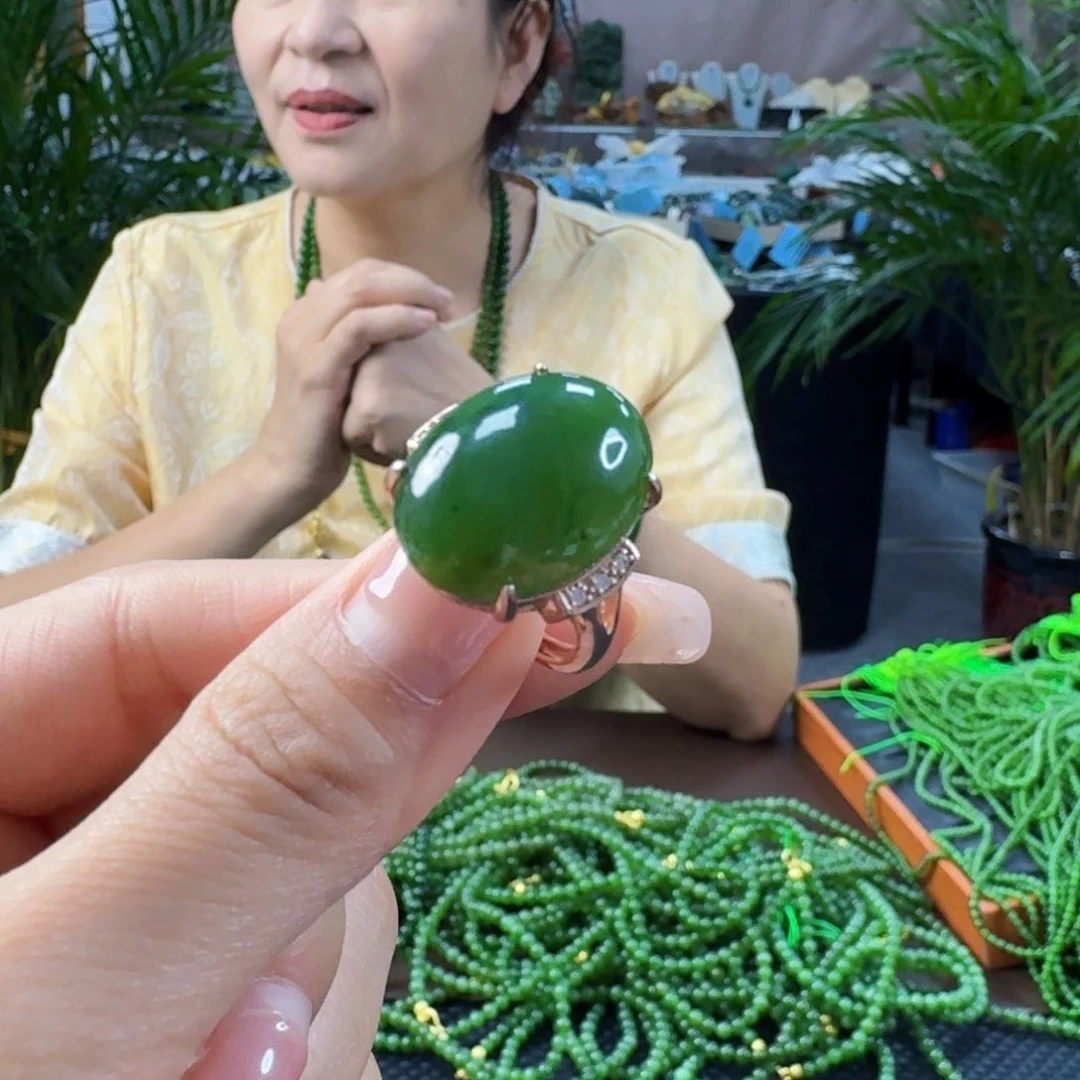 和田玉（碧玉）戒指合金20。15